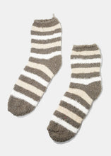 Load image into Gallery viewer, Fuzzy Striped Crew Socks