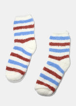 Load image into Gallery viewer, Fuzzy Striped Crew Socks