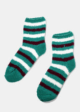 Load image into Gallery viewer, Fuzzy Striped Crew Socks