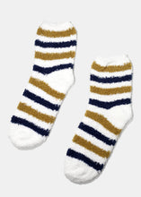 Load image into Gallery viewer, Fuzzy Striped Crew Socks
