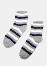 Load image into Gallery viewer, Fuzzy Striped Crew Socks