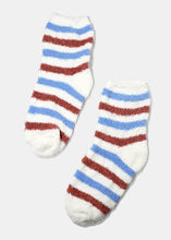 Load image into Gallery viewer, Fuzzy Striped Crew Socks