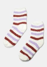 Load image into Gallery viewer, Fuzzy Striped Crew Socks