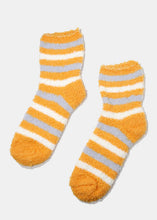 Load image into Gallery viewer, Fuzzy Striped Crew Socks
