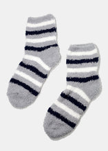 Load image into Gallery viewer, Fuzzy Striped Crew Socks