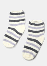 Load image into Gallery viewer, Fuzzy Striped Crew Socks