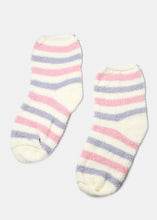 Load image into Gallery viewer, Fuzzy Striped Crew Socks