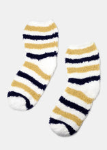 Load image into Gallery viewer, Fuzzy Striped Crew Socks