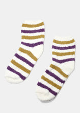 Load image into Gallery viewer, Fuzzy Striped Crew Socks