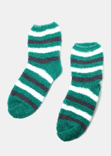Load image into Gallery viewer, Fuzzy Striped Crew Socks