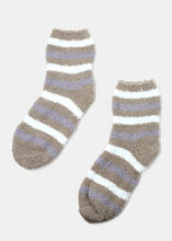 Load image into Gallery viewer, Fuzzy Striped Crew Socks