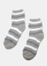 Load image into Gallery viewer, Fuzzy Striped Crew Socks