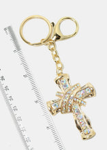 Load image into Gallery viewer, Rhinestone Studded Cross Keychain
