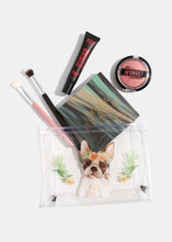 Load image into Gallery viewer, AOA Clear Makeup Pouch - Flower Crown Frenchie
