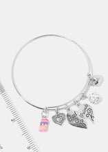 Load image into Gallery viewer, "Best Friends" Heart Charm Bangle Bracelet
