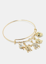 Load image into Gallery viewer, Turtle Charm Bangle Bracelet
