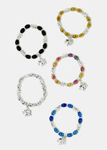 Load image into Gallery viewer, Elephant Charm Holographic Bead Bracelet
