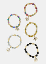 Load image into Gallery viewer, Elephant Charm Holographic Bead Bracelet
