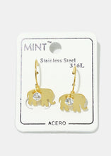 Load image into Gallery viewer, Elephant and Rhinestone Earrings
