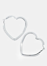 Load image into Gallery viewer, Large Pearl Heart Earrings
