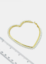 Load image into Gallery viewer, Large Pearl Heart Earrings

