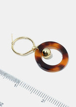Load image into Gallery viewer, Enamel &amp; Metal Loop Dangle Earrings
