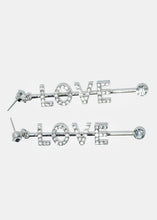 Load image into Gallery viewer, Dangle Rhinestone "LOVE" Earrings
