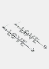 Load image into Gallery viewer, Dangle Rhinestone "LOVE" Earrings
