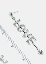 Load image into Gallery viewer, Dangle Rhinestone "LOVE" Earrings
