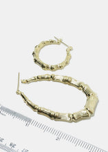 Load image into Gallery viewer, 2-Pair Bamboo Hoop Earrings

