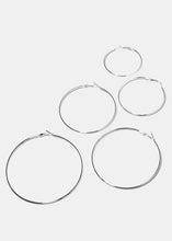 Load image into Gallery viewer, 5-Pair Large Hoop Earrings
