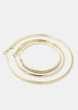 Load image into Gallery viewer, 3-Pair Rhinestone Hoop Earrings

