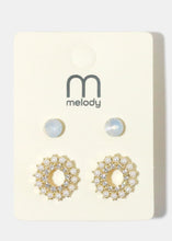 Load image into Gallery viewer, 2-Pair Pearl &amp; Gemstone Earrings
