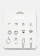 Load image into Gallery viewer, 6-Pair Rhinestone &amp; Metal Earring Set
