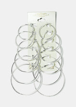 Load image into Gallery viewer, 6-Pair Silver Hoop Earrings
