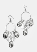 Load image into Gallery viewer, Cowrie Dangle Hoop Earrings
