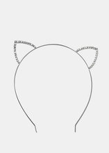 Load image into Gallery viewer, Rhinestone Studded Cat Ear Headband

