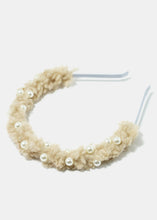 Load image into Gallery viewer, Pearl Studded Fuzzy Headband
