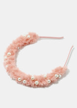 Load image into Gallery viewer, Pearl Studded Fuzzy Headband
