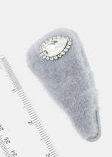 Load image into Gallery viewer, Gemstone Fuzzy Hair Clip
