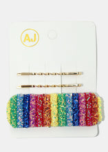 Load image into Gallery viewer, 3-Piece Rainbow Color Hair Pins
