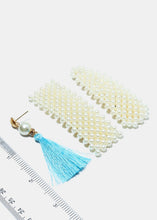 Load image into Gallery viewer, 2-Piece Pearl Beaded Hair Pin &amp; Tassel Earrings
