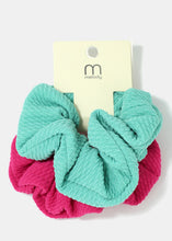 Load image into Gallery viewer, 2-Piece Textured Solid Colored Scrunchies
