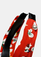 Load image into Gallery viewer, Flower Print &amp; Pearl Knot Headband
