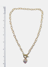 Load image into Gallery viewer, Rhinestone Heart Pendant Thick Chain Necklace
