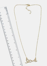 Load image into Gallery viewer, Rhinestone "Love" in Cursive Necklace

