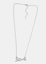 Load image into Gallery viewer, Rhinestone "Love" in Cursive Necklace
