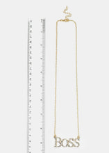 Load image into Gallery viewer, "BOSS" Rhinestone Pendant Necklace
