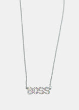 Load image into Gallery viewer, Rhinestone "BOSS" Pendant Necklace

