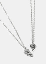 Load image into Gallery viewer, 2-Piece Half Heart "BEST FRIENDS" Silver Necklace
